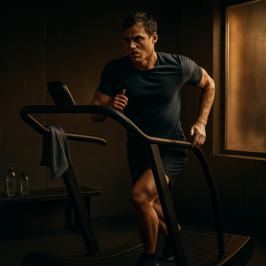 Sportiv care se hidrateaza in timpul unui antrenament lung, ilustrand rolul sodiu si sportivii in performanta si hidratare