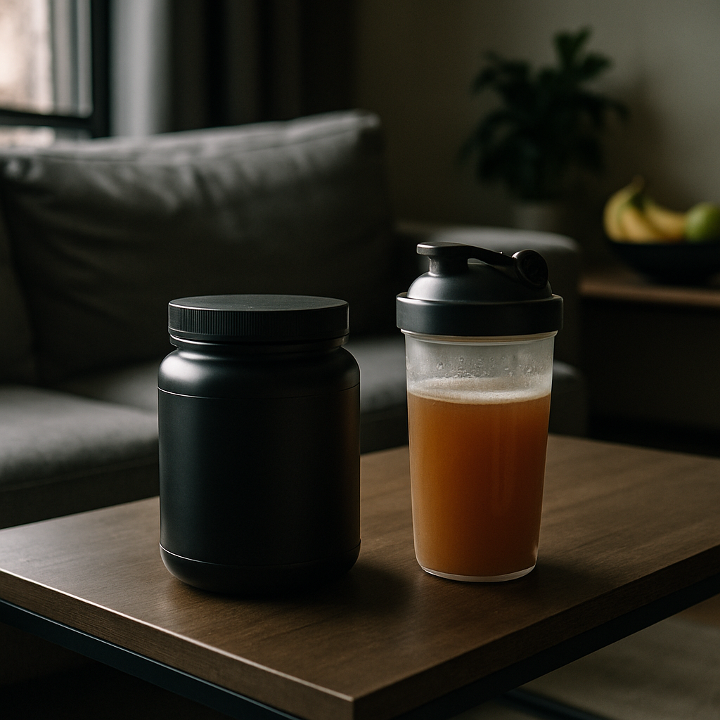 Persoana care ia supliment preworkout inainte de antrenament la sala