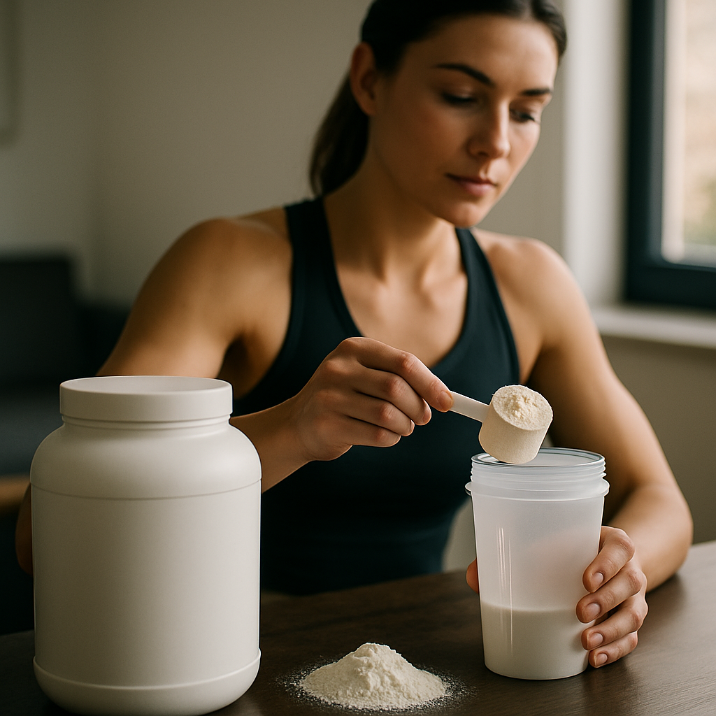 Recipient cu proteina izolata pulbere pentru nutritie si fitness