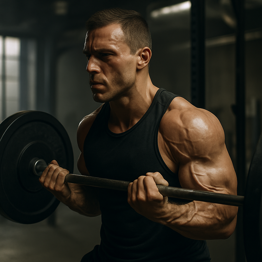 Supliment pre-workout cu citrulina malat lângă gantere, înainte de antrenament în sală