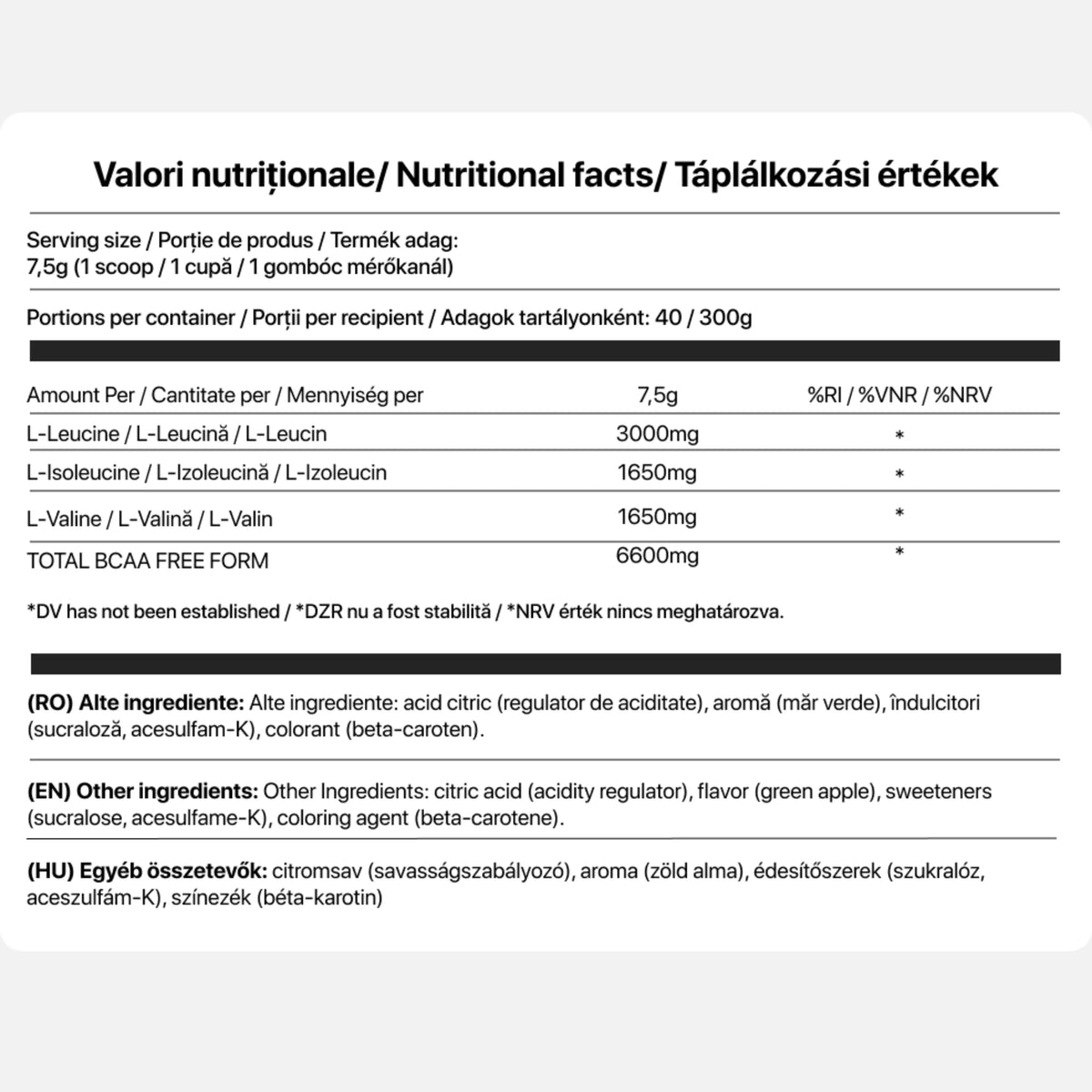 AminoStorm - BCAA - 300g - Transylvania Nutrition