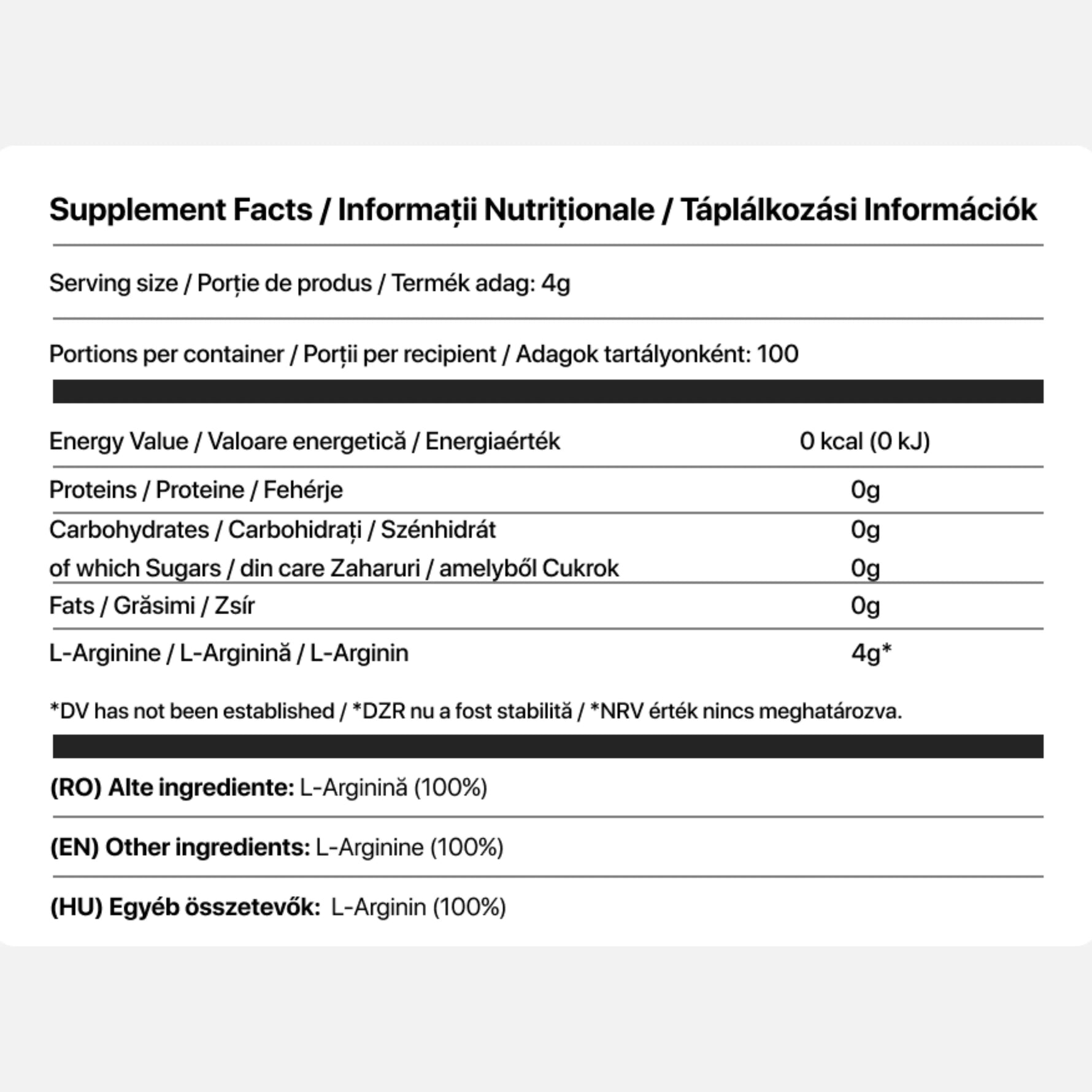 ApexNO - Arginine - 400g - Transylvania Nutrition