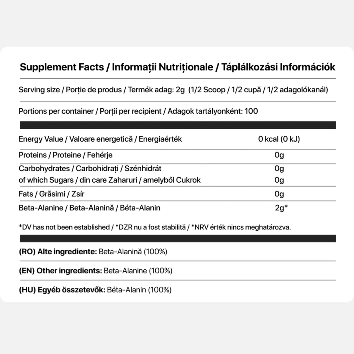 ApexSurge - Beta-Alanine - 200g - Transylvania Nutrition