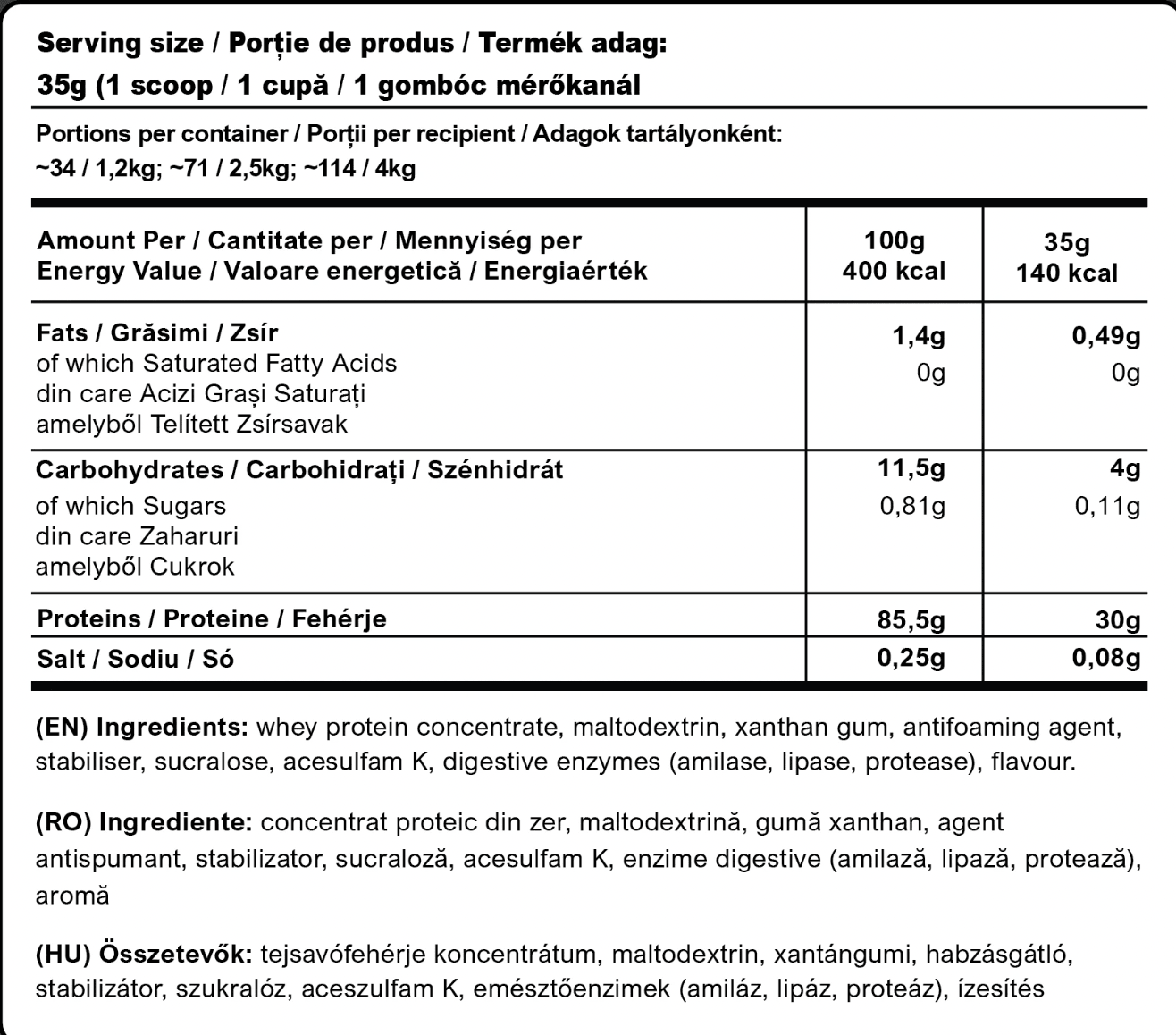 Vicious Whey Protein - Proteina concentrata din zer